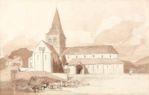 ノートルダムシュルロー、ドンフロン、ノルマンディー 作： John Sell Cotman